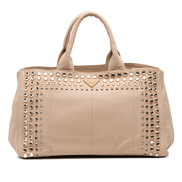 Pre-Loved Prada Large Canvas Canapa Bijoux Satchel - Picture 1 of 10